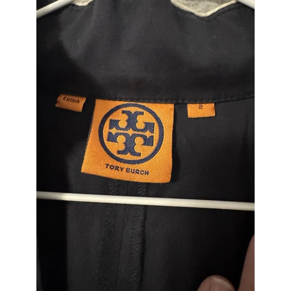 TORY BURCH Navy White Tory Tunic Dress Size 2 Cruise Resort‎